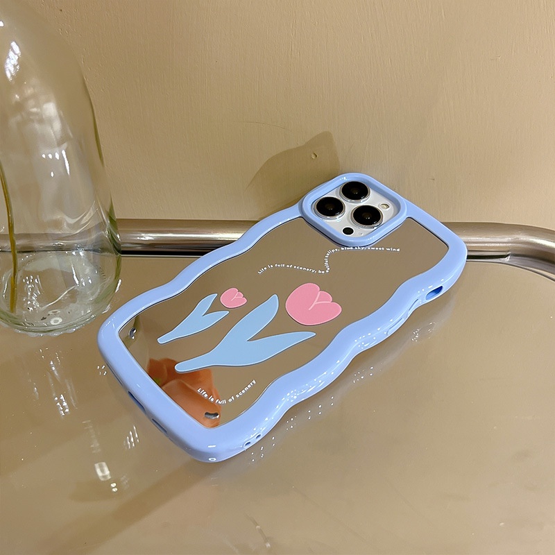 Ốp lưng iphone Ốp Điện Thoại Họa Tiết Ren Hoa Tráng Gương Cho iphone 11 / 12 / x / 8plus / 13Pro Dinuo case