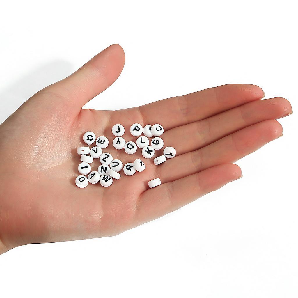 Beadia Hạt Xỏ Vòng Tay/Vòng cổ Trang Sức Hình Chữ Cái Tiếng Anh Bằng Acrylic DIY
