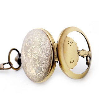 ○﹍﹉The Little Prince Anime Hollow Pocket Watch Retro Flip Pocket Watch Vòng cổ trẻ em dễ thương Đồng hồ thạch anh Mặt dâ