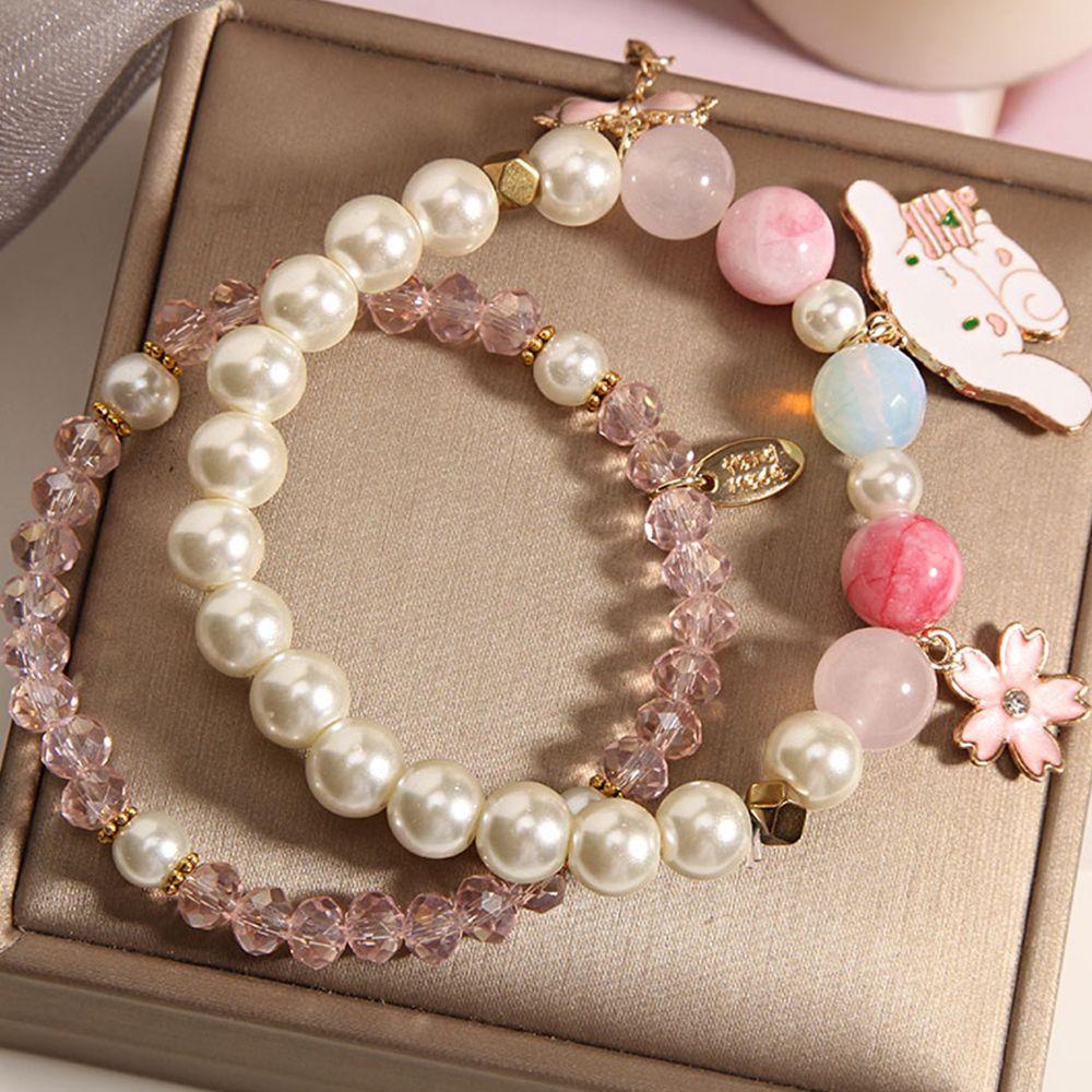 Vòng Cổ Nữ Cần Thiết Dành Cho Phụ Nữ|Vòng Tay Hạt Tròn Màu Trơn Đính Nơ Hoa Tùy Chỉnh Độc Đáo Thời Trang Cho Bạn Bè