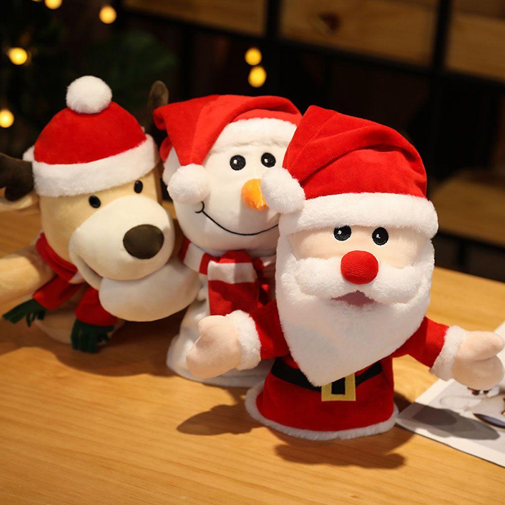 Con Rối Tay Hình Ông Già Noel Tuần Lộc Đồ Chơi Nhồi Bông Dễ Thương Cho Bé