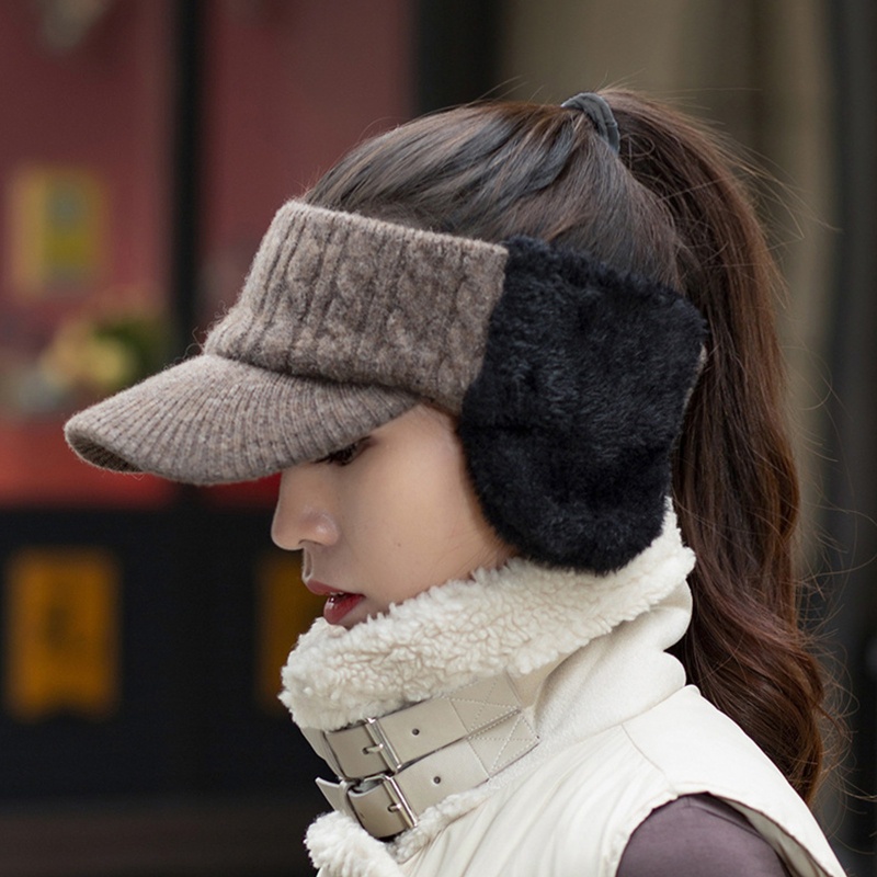 Mũ Lưỡi Trai Dệt Kim Hở Chóp Bảo Vệ Tai Thích Hợp Cho Các Hoạt Động Ngoài Trời