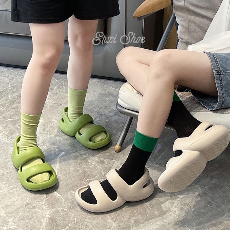 Oeggeo shop Xăng đan Phẳng EVA Ngoài Trời Cho Nam Và Nữ Có Hai Thắt Lưng