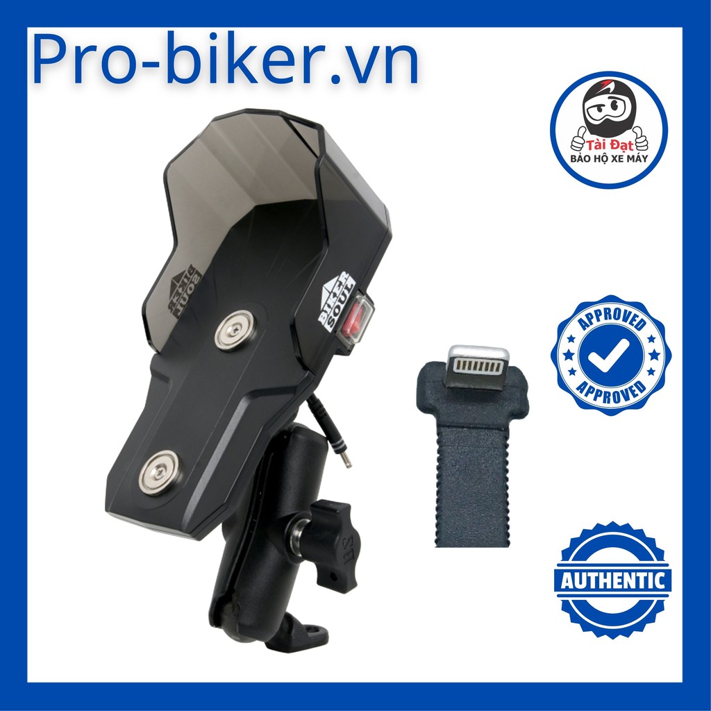 Giá gắn điện thoại BIKER SOUL Hàn Quốc Magfit Pro gắng CHÂN KÍNH CÓ SẠC cho IPHONE/ SAMSUNG