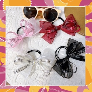 Dây cột tóc/kẹp tóc nơ nhiều tầng in chữ thương hiệu handmade by Nanomi