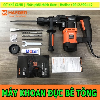 Máy khoan đục bê tông 2 chức năng Harden, công suất 950w, máy khoan đục kèm 5 mũi