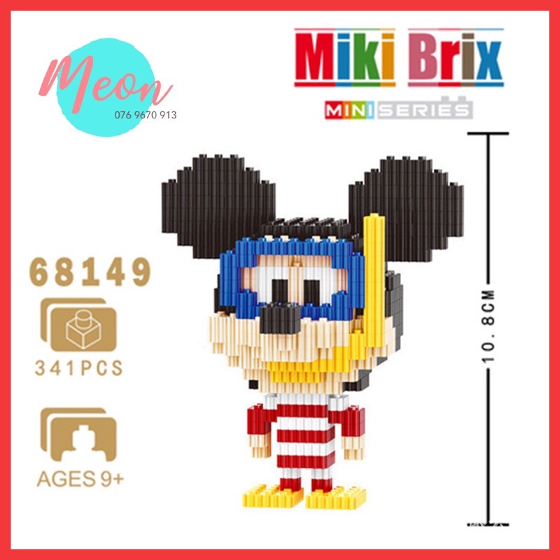 Xếp hình lego mickey mouse - miniblock Mickey Mouse swimming size M