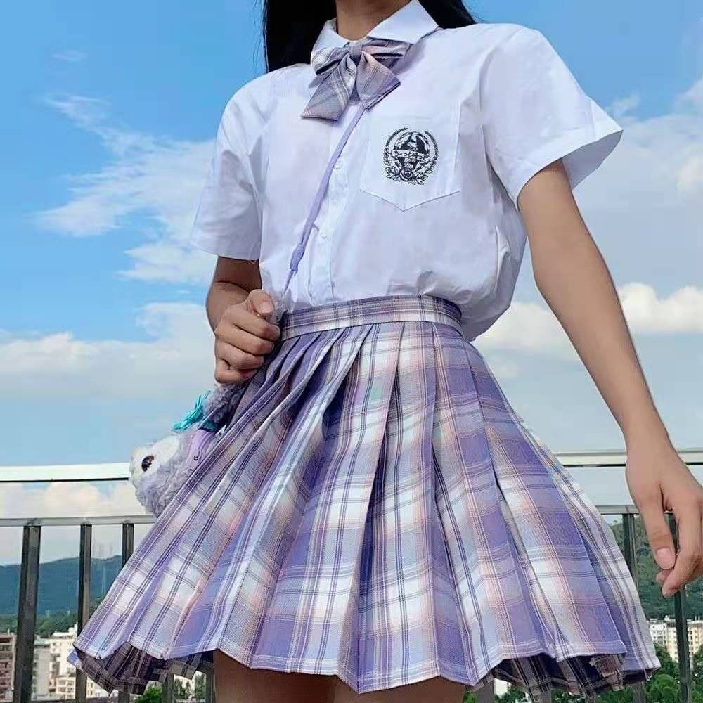jk đồng phục váy xếp ly 12 năm- cũ phù hợp với lưới học sinh trung cơ sở quần áo nữ