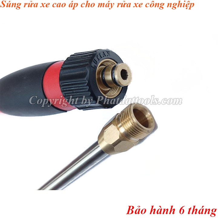 Súng xịt rửa xe cao áp chuyên dụng cho máy rửa xe công nghiệp-Kèm 4 đầu béc chỉnh tia cao cấp-Hàng xịn chính hãng