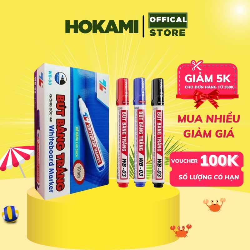 Bút lông bảng trắng thiên long WB 03 - Bút viết bảng xóa được dùng cho văn phòng - HOKAMI STORE