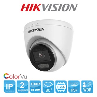 Camera IP Dome COLORVU Lite 2.0 Megapixel HIKVISION DS-2CD1327G0-L | DS-2CD1327G2-L có màu ban đêm -Cam kết chính hãng
