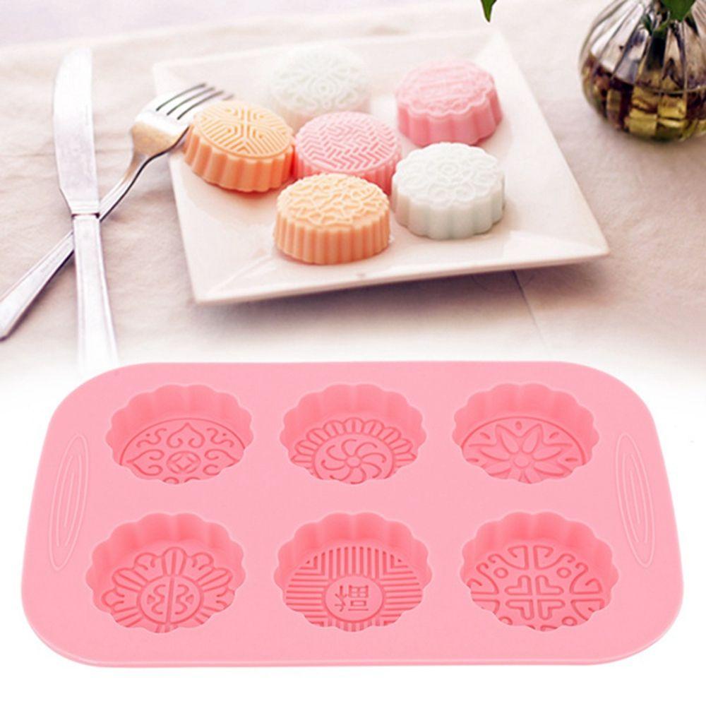 AUGUSTINA Khuôn Silicone Làm Bánh Trung Thu &amp; Muffin &amp; Cupcake Hình Tròn Tái Sử Dụng Được