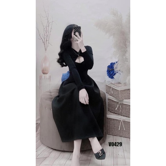 Váy maxi nữ phối nhũ loại 1 thiết kế cổ khoét dáng xòe tiểu thư siêu xinh, Đầm nữ dự tiệc trẻ trung rẻ đẹp