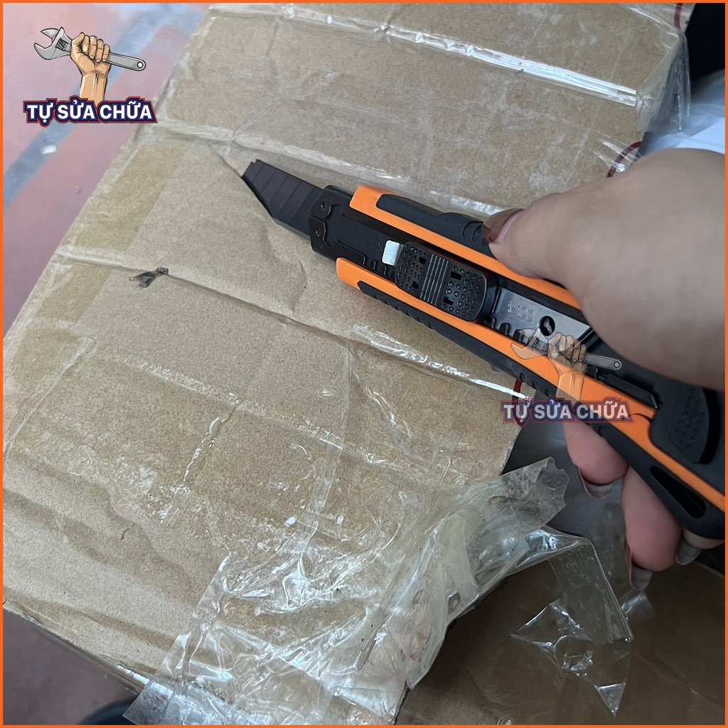 Dao rọc giấy Kapusi 180mm tặng kèm 5 lưỡi dao A100 thép SK5 siêu sắc tha thế dễ dàng