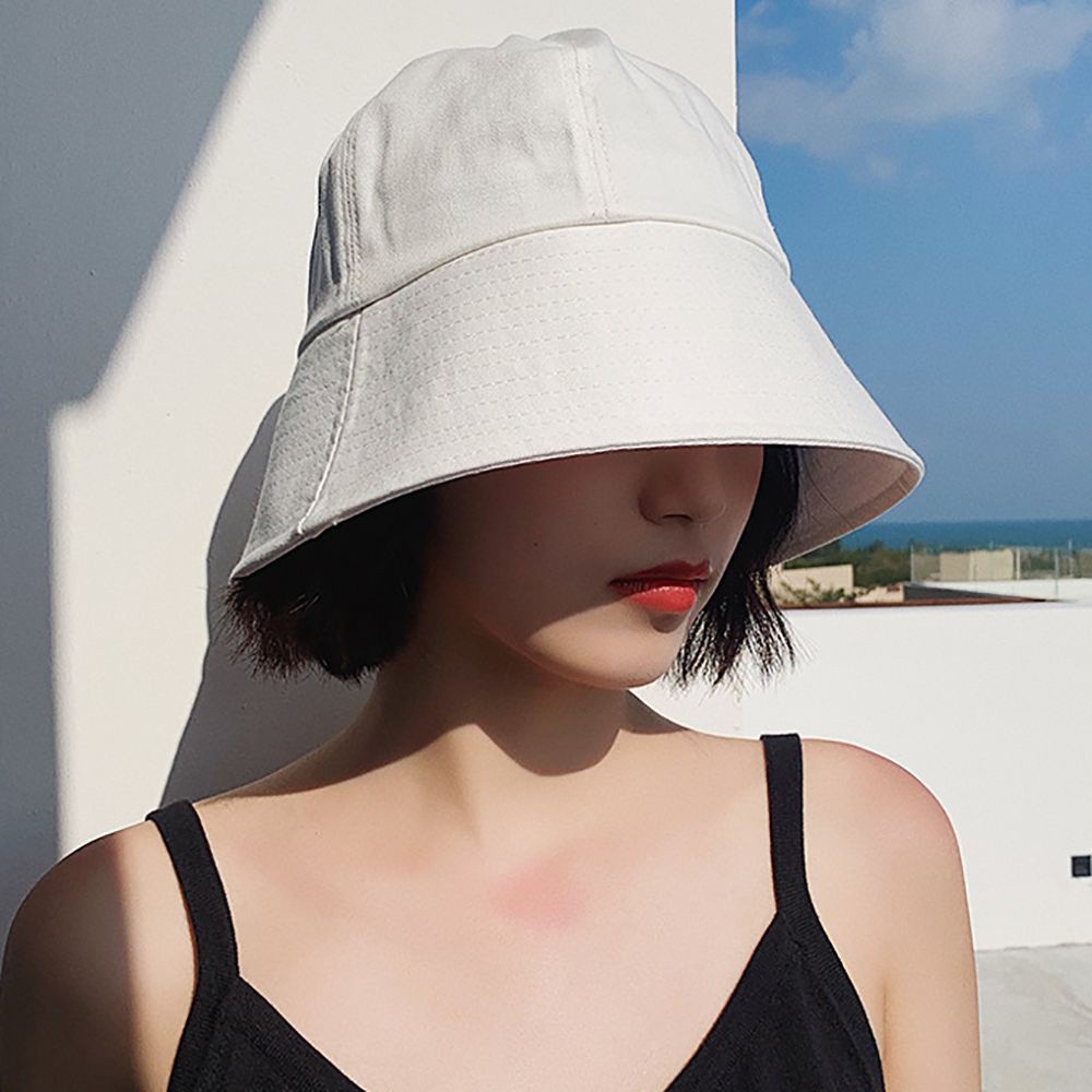 Mũ tai bèo chống nắng chống tia cực tím có thể gấp gọn màu trơn phong cách hip hop cá tính thời trang mùa hè cho nữ