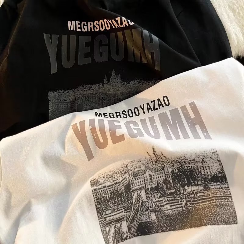 Áo Thun Tay Dài Dáng Rộng In Chữ Phong Cách Hip Hop Đường Phố Hàn Quốc Thời Trang Cho Nam Và Nữ size M-5XL