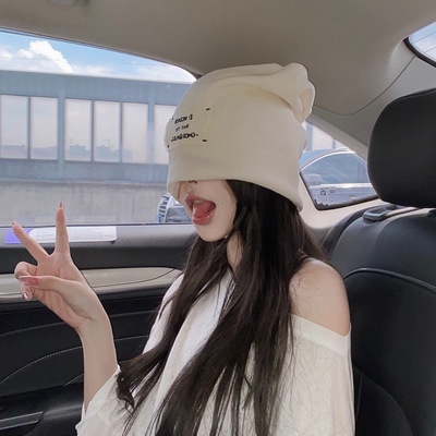 Mũ beanie dệt kim phong cách Nhật Bản/Hàn Quốc thời trang cho nữ