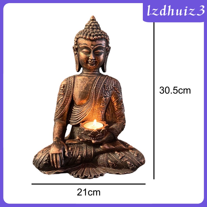 Tượng Phật thiền định Trang trí nhà cửa, Giá đỡ đèn pha bằng đá cho trang trí Phật trong nhà / sân vườn,