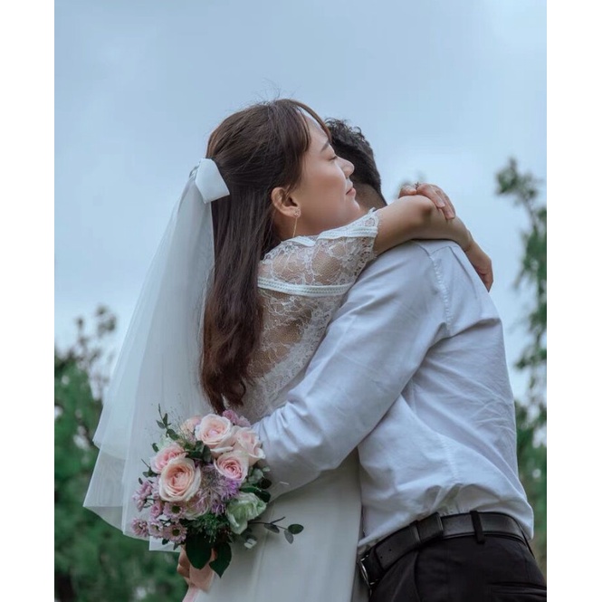 Lúp Cô Dâu Tiệm Thêu Việt Voan Lưới Đội Đầu Phong Cách Ảnh Cưới