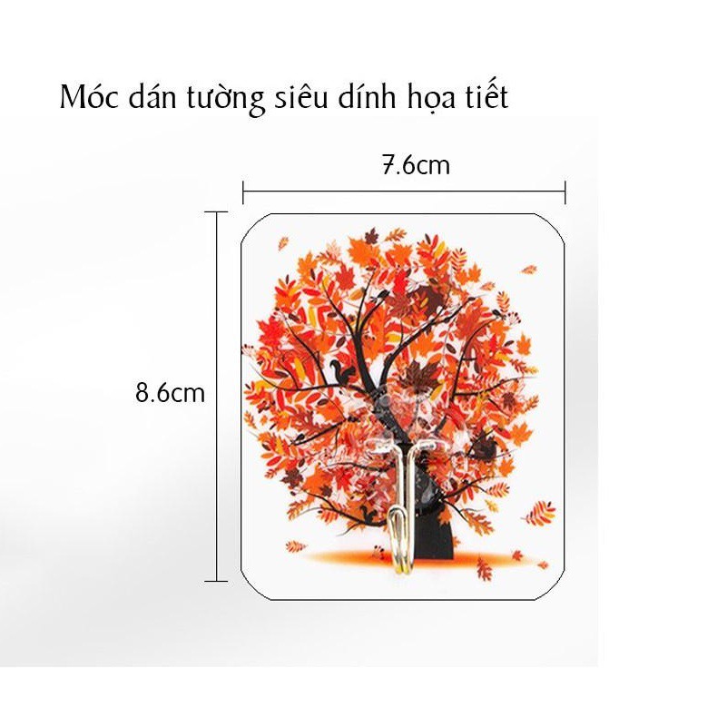 Combo 5-10 Móc dán tường họa tiết 3d siêu dính siêu chắc chắn