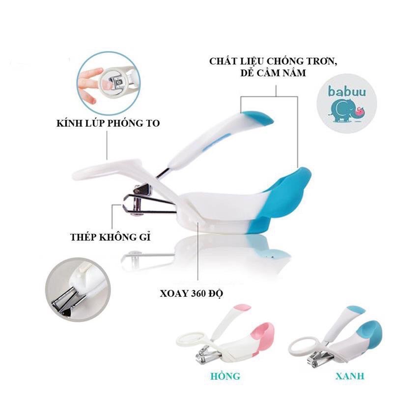 Bấm Móng Tay Cho Bé Có Kính Lúp An Toàn Babuu