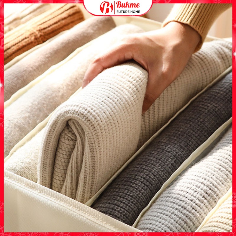 Túi vải đựng quần jean áo len khay 7 ngăn sắp xếp tủ đồ gọn gàng tiện lợi chất vải oxford cao cấp thơm nhẹ