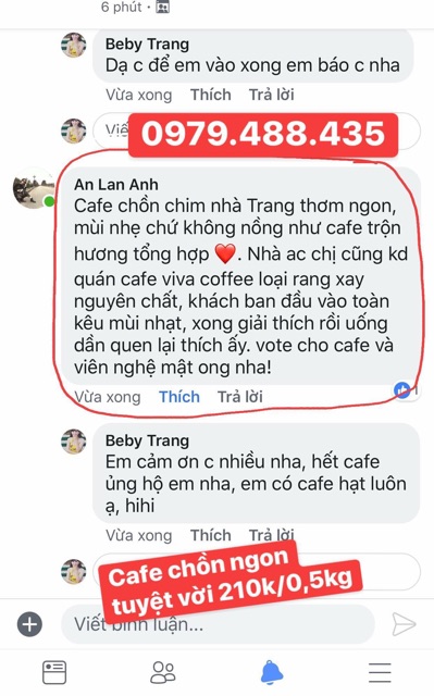 Cafe chồn đã rang