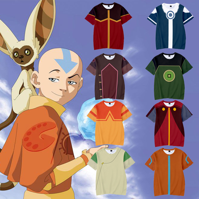Avatar The Last Airbender Áo Thun Nữ Tay Ngắn Dáng Rộng In Hình Anime Hoàng Tử Aang PrinceZuko TophBeifong