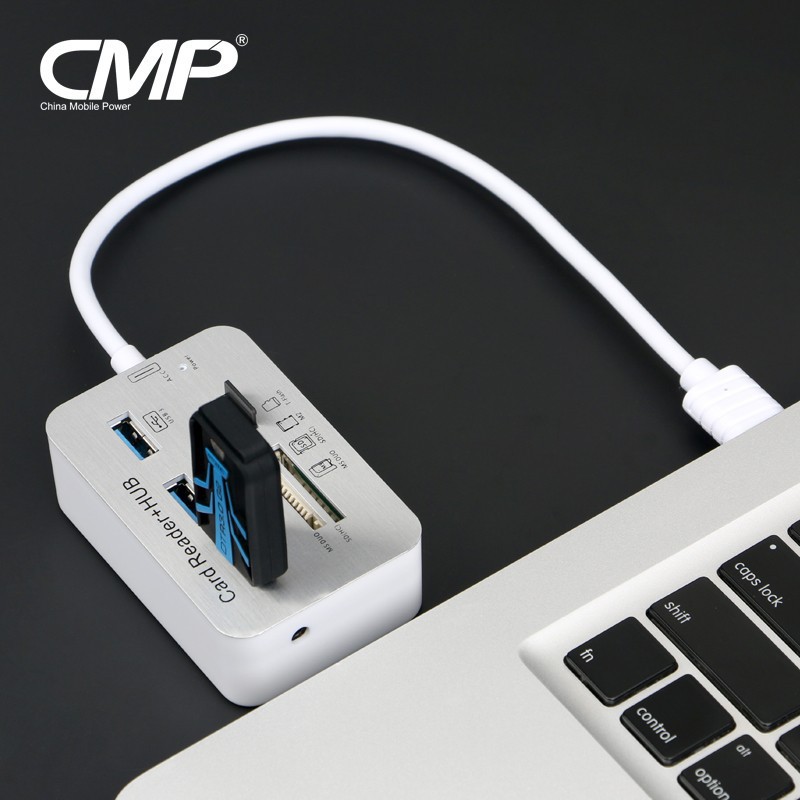 Type C Ra 3 Cổng Usb + 4 Cổng Đọc Thẻ - Hub Usb + Card Reader All In One