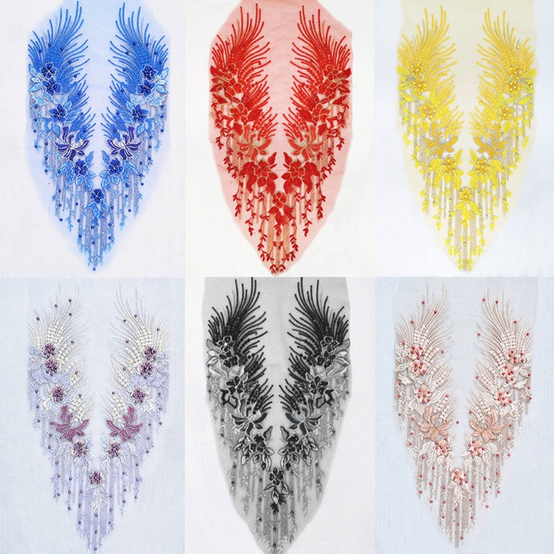 Miếng Vải Ren Thêu Họa Tiết Dùng Trang Trí Quần Áo DIY