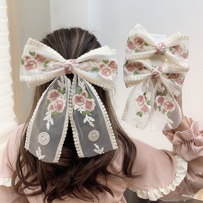 Kẹp Tóc Nơ Lưới Cỡ Lớn Thời Trang Hàn Quốc Xinh Xắn Cho Nữ