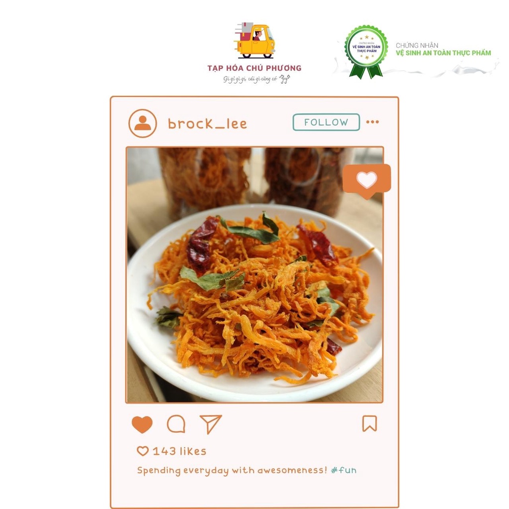 Khô gà lá chanh túi ăn thử 100gr - Tạp hóa chú Phương