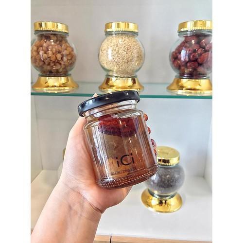 Set 6 hũ thủy tinh 150ml nắp thiếc đựng tinh bột, sữa ong chúa, chưng yến