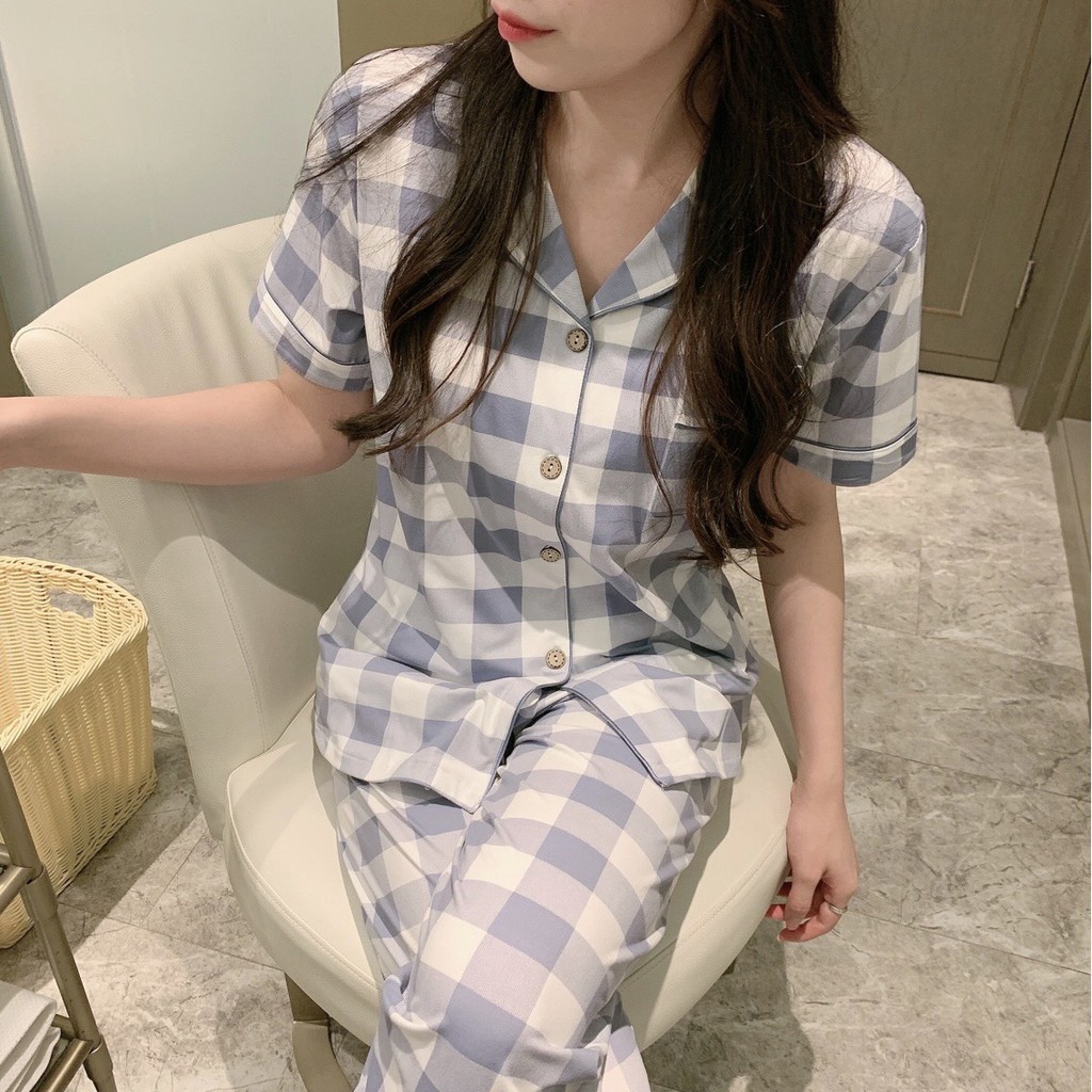 Đồ Bộ Mặc Nhà pijama cao cấp tay ngắn quần dài, có size tới 75kg (có ảnh chất vải)