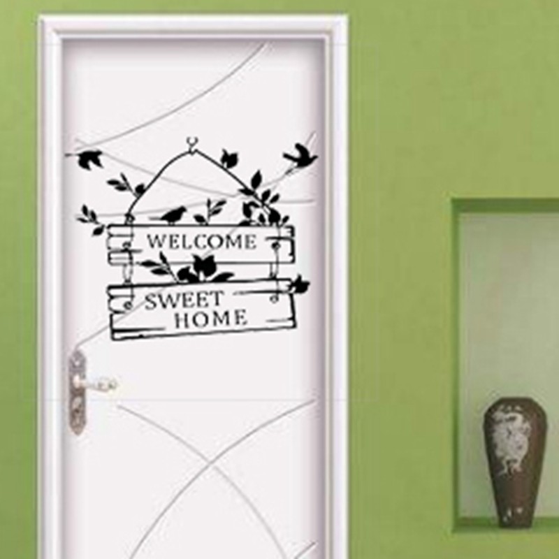 Decal dán trang trí tường thiết kế chữ "Welcome sweet home" dễ thương