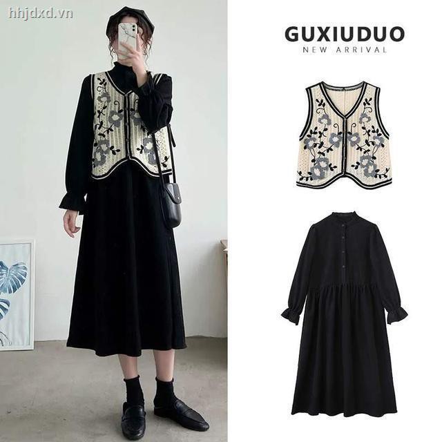 Set Đầm Dài Tay Và Áo Khoác Len Không Tay Thời Trang Dành Cho Nữ | BigBuy360 - bigbuy360.vn