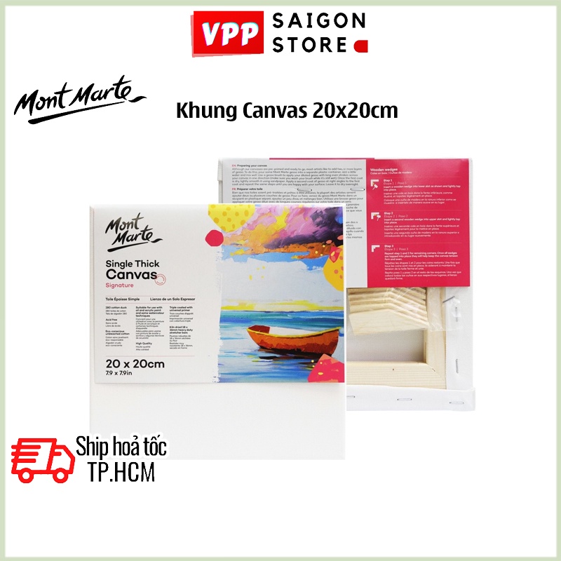 Khung Canvas 20x20cm Mont Marte Single Thick - CSST2020 - Canvas Vẽ Tranh, Toan Vẽ Tranh