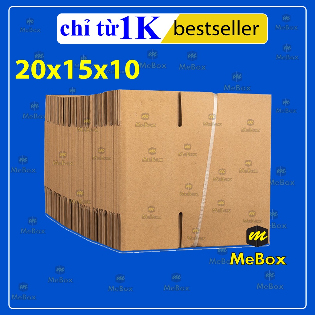 hộp carton, thùng giấy gói hàng kích thước 20x15x10 bộ 20