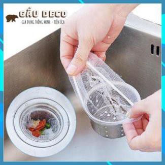 Túi lọc rác , set 100 túi lưới lọc rác bồn rửa chén bát thông minh sạch sẽ, không lo nghẹt cống