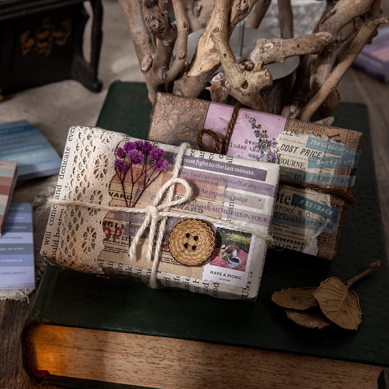 20 Nhãn dán chủ đề vintage trang trí nhật ký DIY