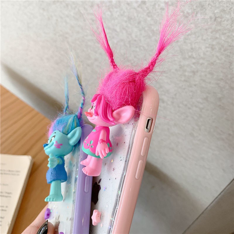 Ốp điện thoại silicone trong suốt đính búp bê cho iPhone11ProMax/7/8plusXR | BigBuy360 - bigbuy360.vn