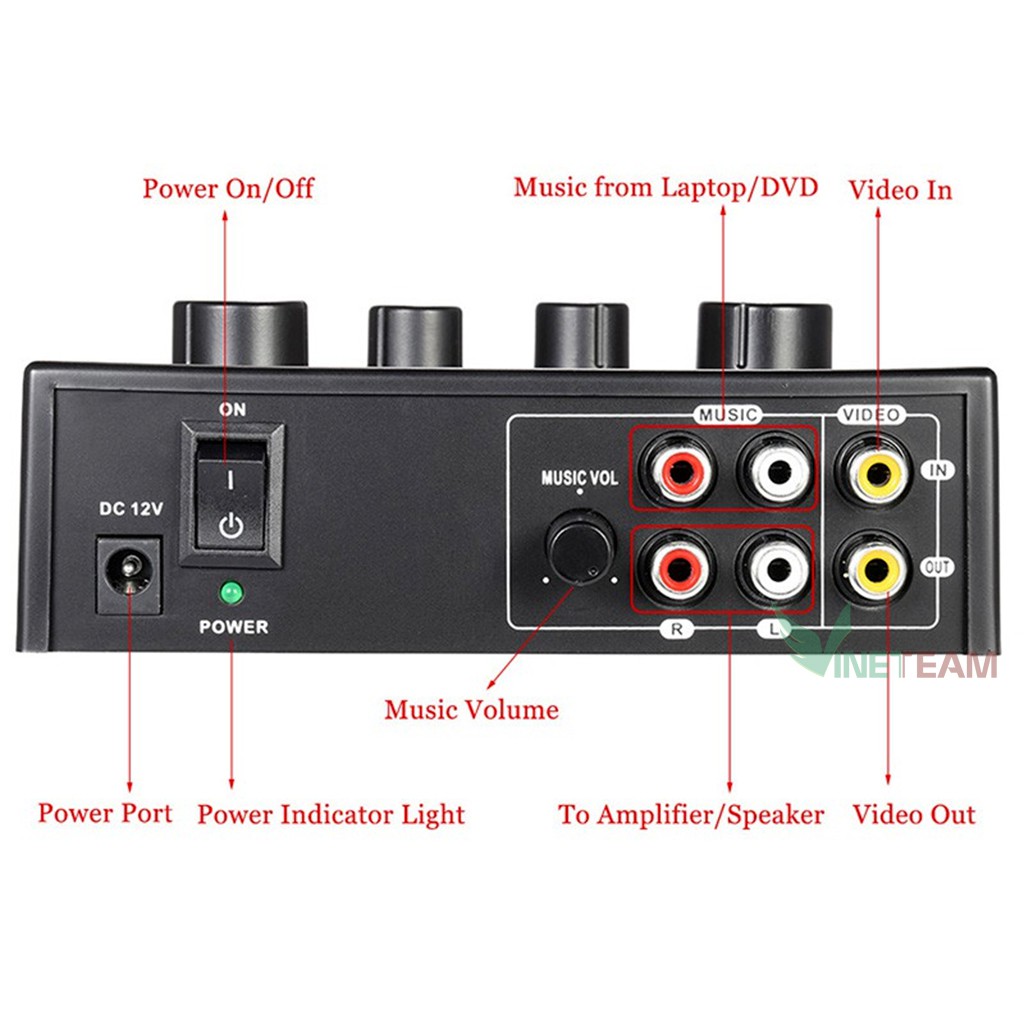 Bộ vang hát karaoke/Bộ trộn âm thanh Sound Mixer dual -DC4260