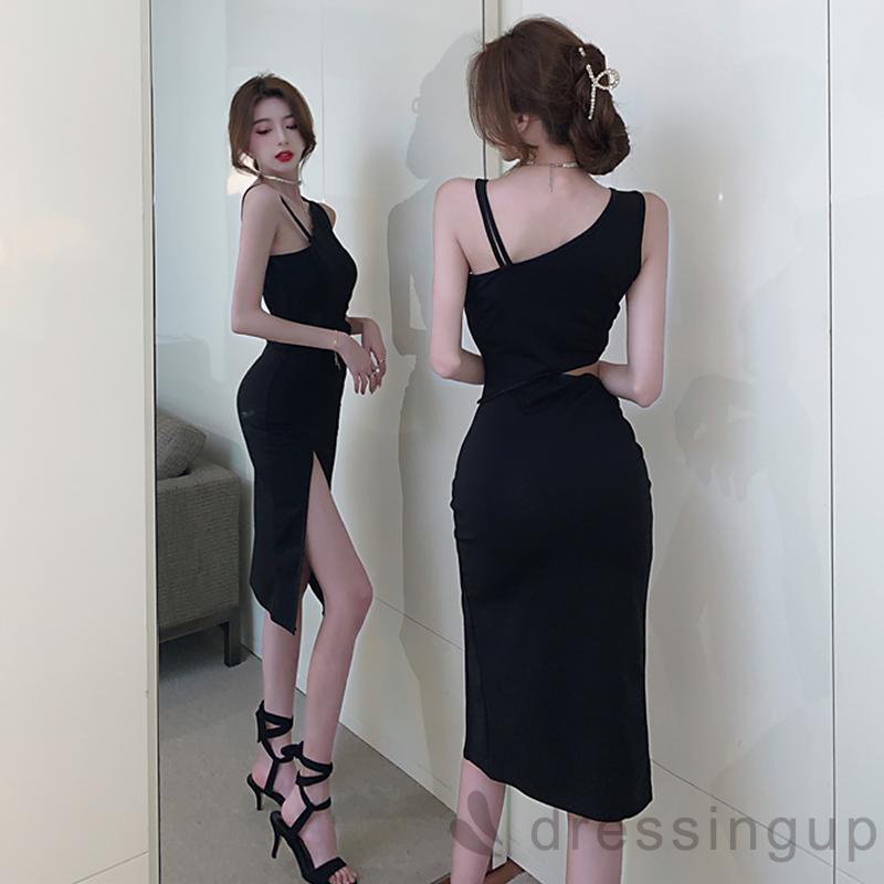 Đầm Ôm Hai Dây Màu Sắc Trơn Thời Trang Cho Nữ