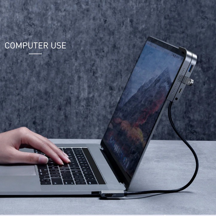 Bộ chuyển đổi USB Hub Type C Bend Angle No7 cho iPad Pro 2018/2020 mở rộng kết nối 6 in 1 USB 3.0 HDMI ,PD,Thẻ nhớ