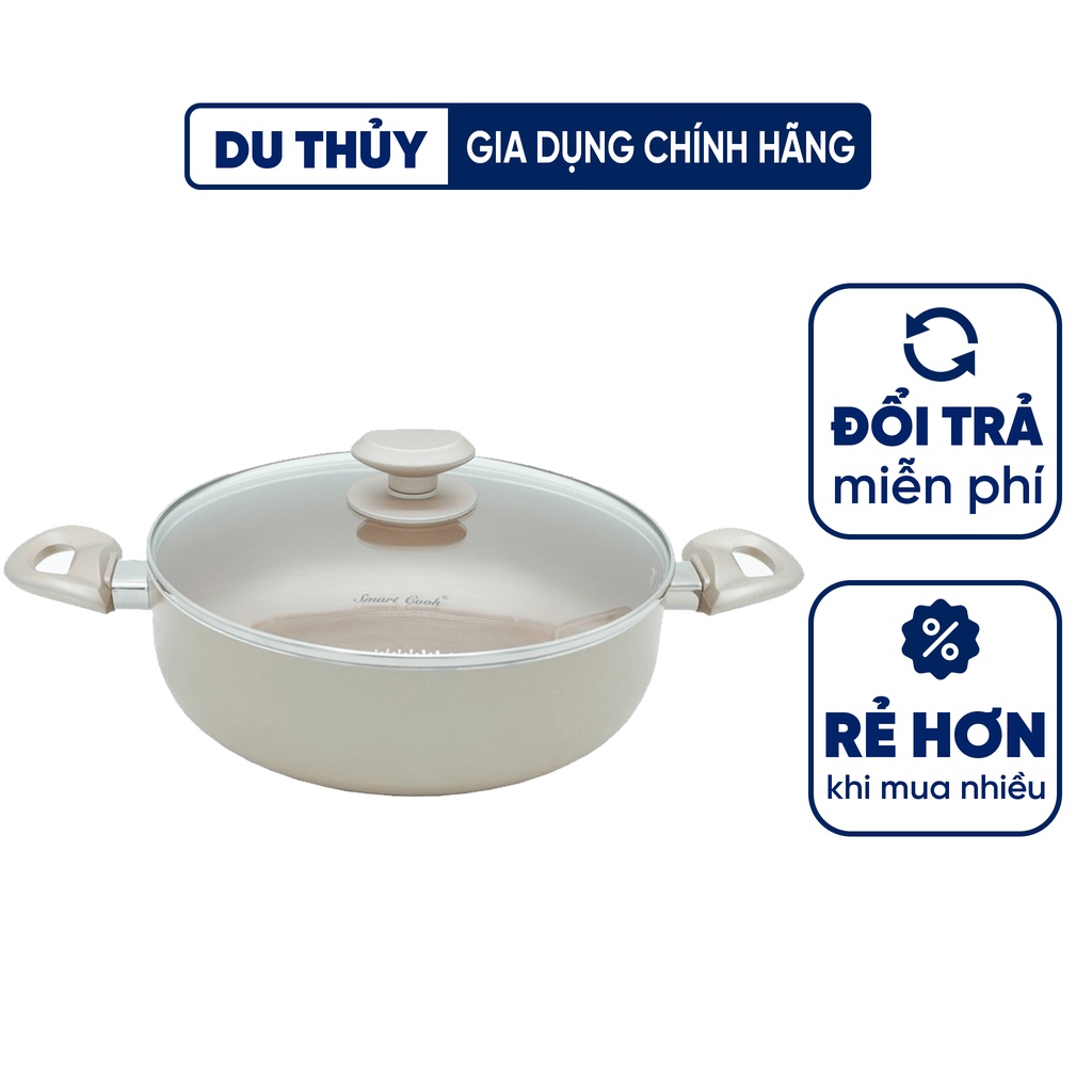 Nồi lẩu cao cấp chống dính Smart Cook SM-5552 chất liệu nhôm phủ 2 lớp chống dính cao cấp dùng được tất cả các loại bếp