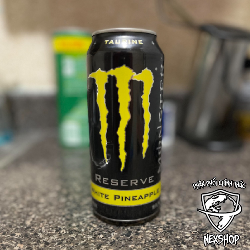 Nước Tăng Lực Monster Energy Reserve White Pineapple Đen Vàng - Vị Thơm Trắng 473ml Mỹ