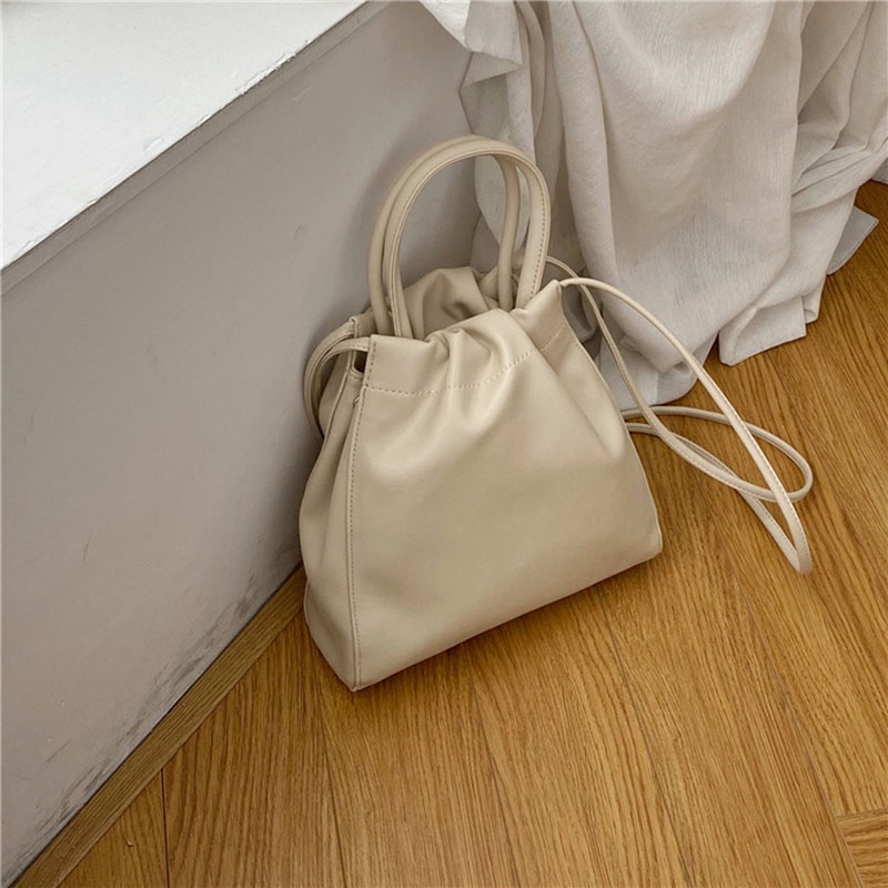 Túi Xách Da PU Cỡ Lớn Mềm Mại Màu Đen Phong Cách Hàn Quốc Cho Nữ