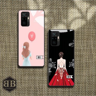 Ốp lưng kính cường lực Xiaomi Redmi Note 10 Pro cute hạt me