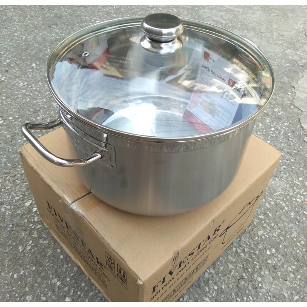 Nồi Luộc Gà Inox 3 Đáy Fivestar 28cm dùng bếp từ