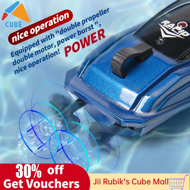 Thuyền Đồ Chơi Mini Điều Khiển Từ Xa Tốc Độ Cao 5km/h Có Đèn Led